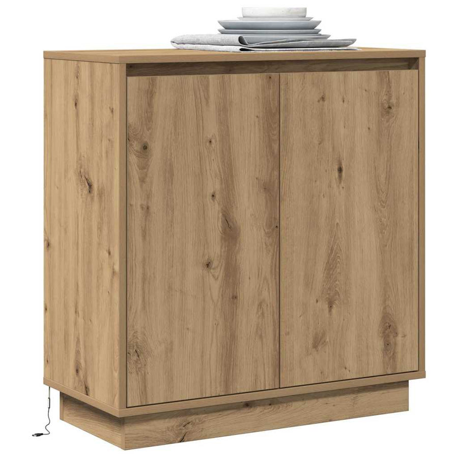 LED Sideboard Artisan Eiken 71 x 34,5 x 75 cm Bewerkt hout