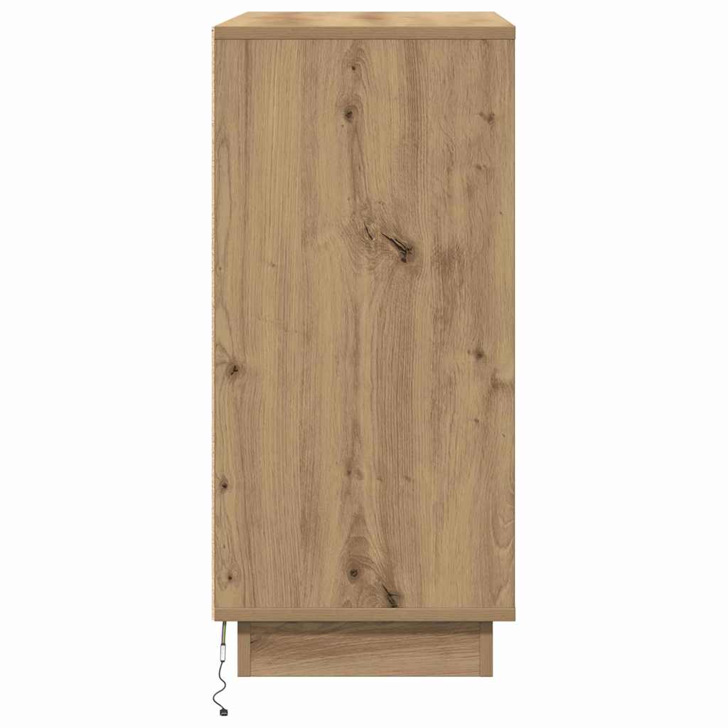 LED Sideboard Artisan Eiken 71 x 34,5 x 75 cm Bewerkt hout