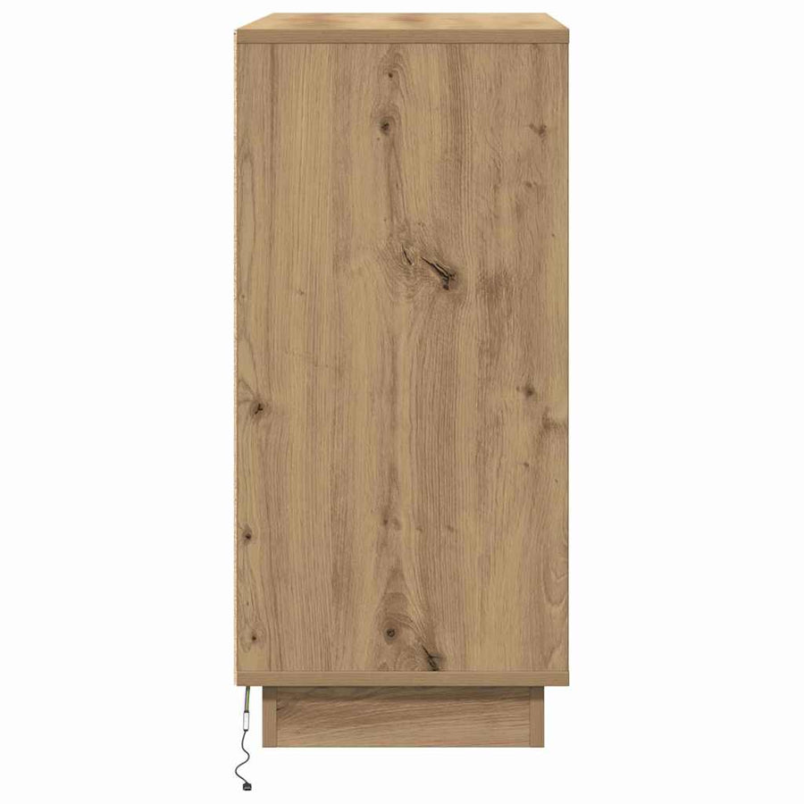 LED Sideboard Artisan Eiken 71 x 34,5 x 75 cm Bewerkt hout