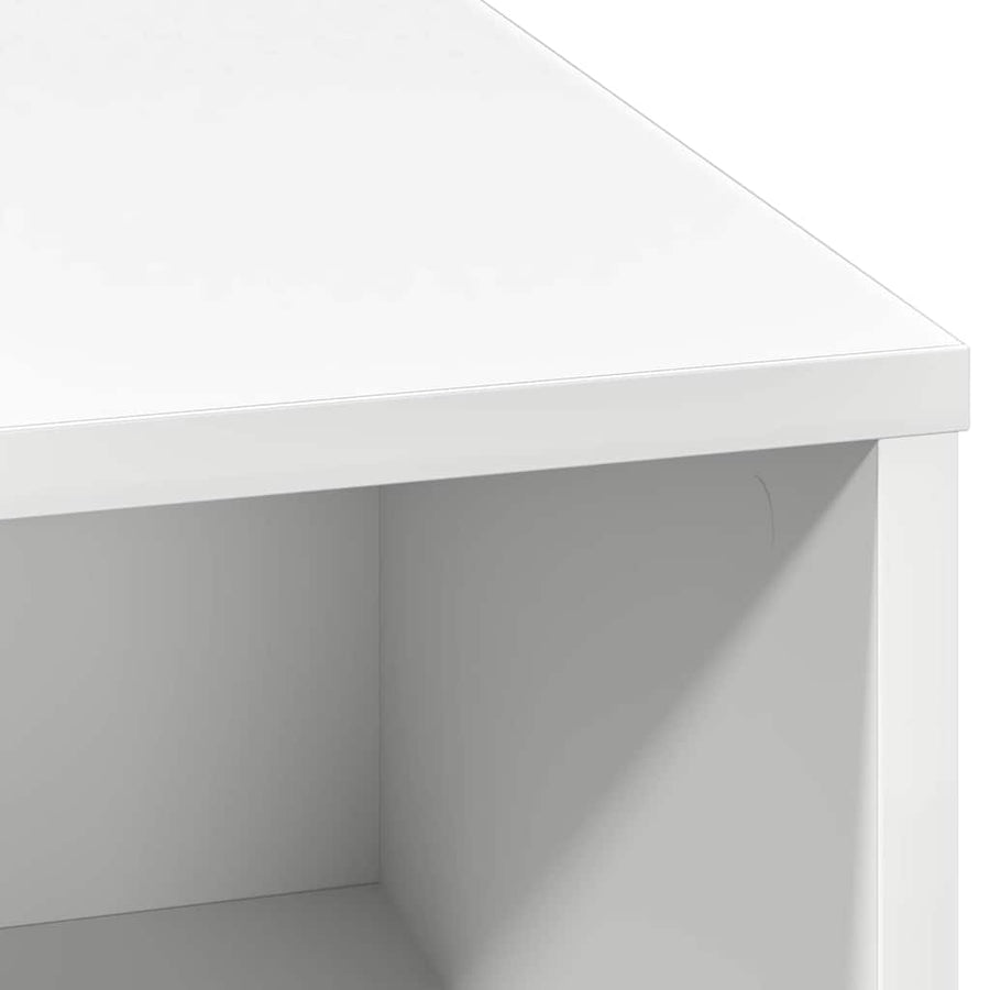 LED Sideboard Wit 71 x 34,5 x 75 cm Bewerkt hout