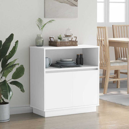 LED Sideboard Wit 71 x 34,5 x 75 cm Bewerkt hout