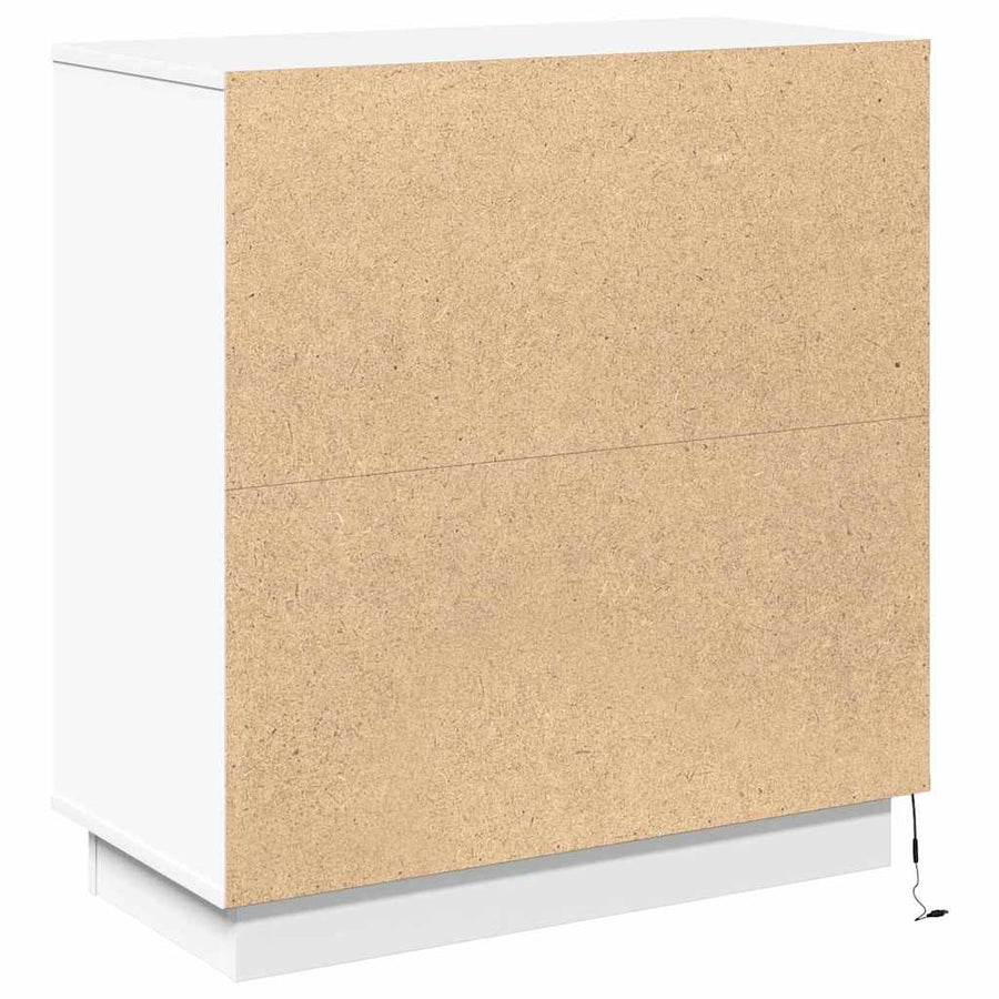LED Sideboard Wit 71 x 34,5 x 75 cm Bewerkt hout