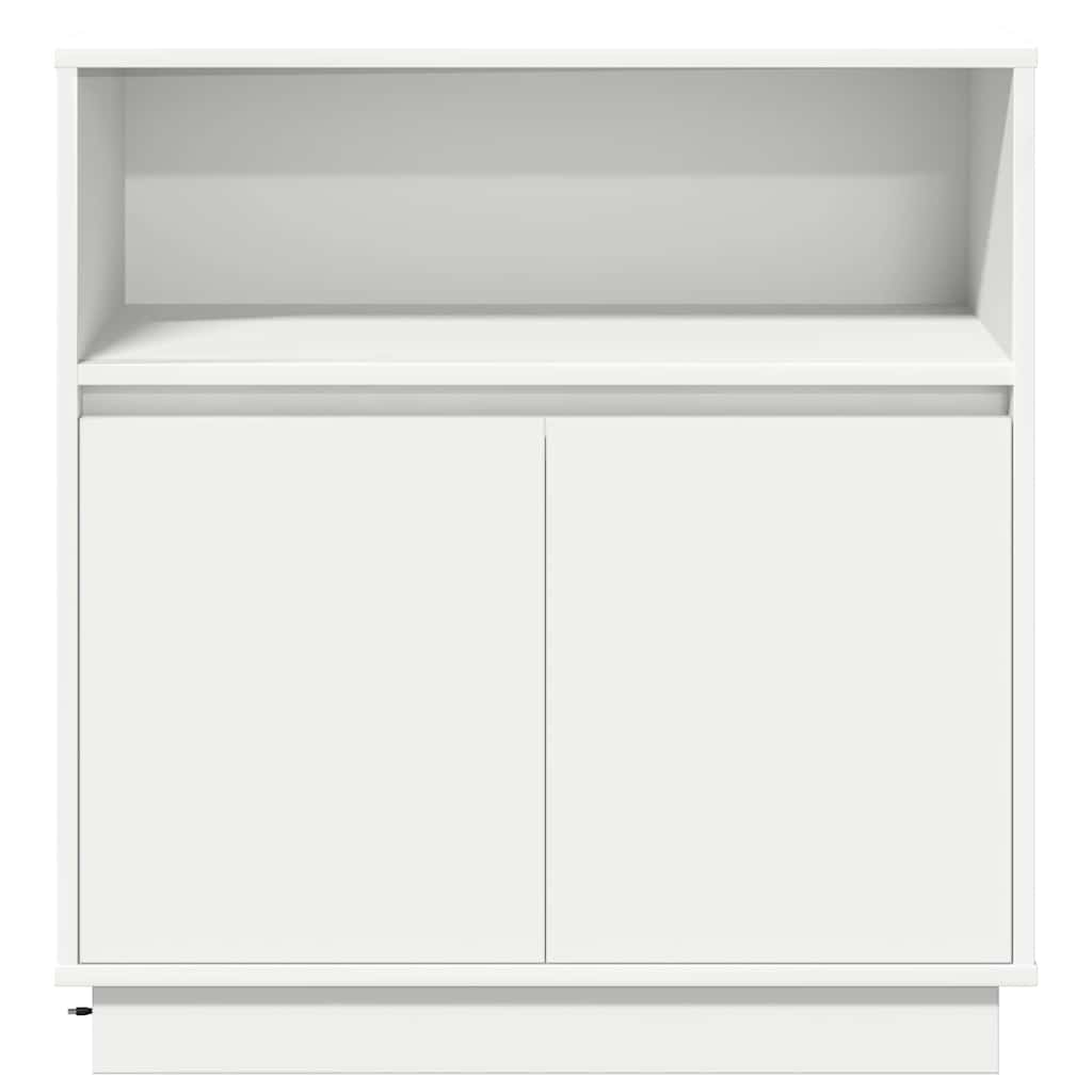 LED Sideboard Wit 71 x 34,5 x 75 cm Bewerkt hout
