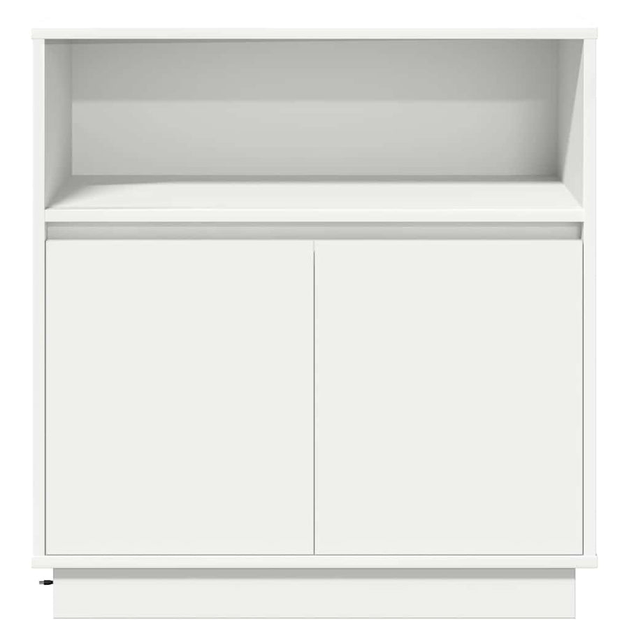 LED Sideboard Wit 71 x 34,5 x 75 cm Bewerkt hout