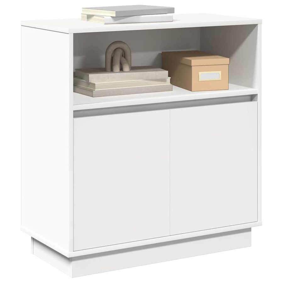 LED Sideboard Wit 71 x 34,5 x 75 cm Bewerkt hout