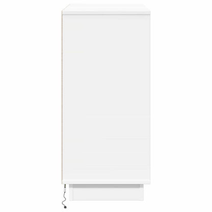 LED Sideboard Wit 71 x 34,5 x 75 cm Bewerkt hout