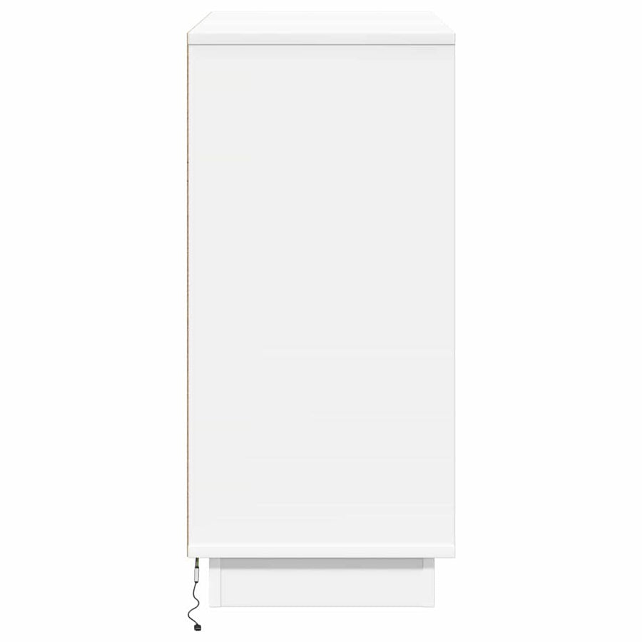LED Sideboard Wit 71 x 34,5 x 75 cm Bewerkt hout