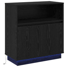 LED Sideboard Zwart Eiken 71 x 34,5 x 75 cm Bewerkt hout