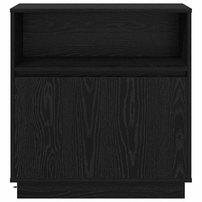 LED Sideboard Zwart Eiken 71 x 34,5 x 75 cm Bewerkt hout