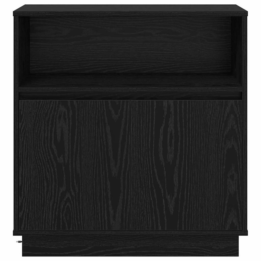 LED Sideboard Zwart Eiken 71 x 34,5 x 75 cm Bewerkt hout