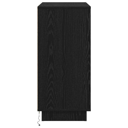 LED Sideboard Zwart Eiken 71 x 34,5 x 75 cm Bewerkt hout