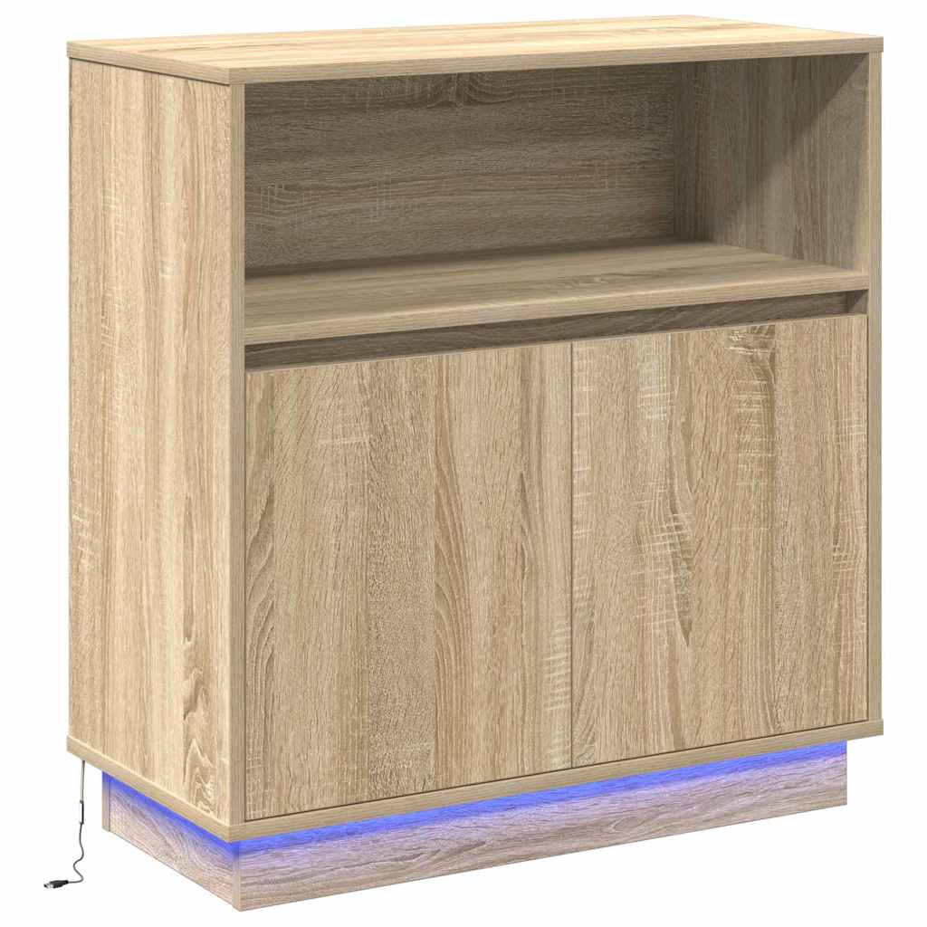 LED Sideboard Sonoma Eiken 71 x 34,5 x 75 cm Bewerkt hout