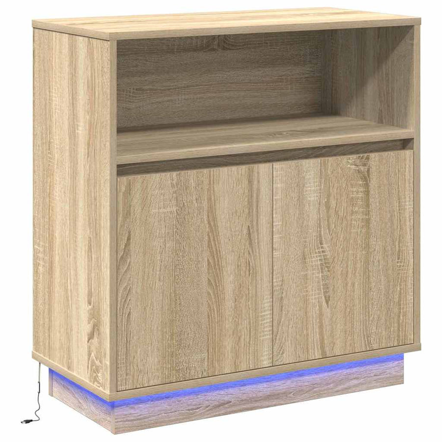 LED Sideboard Sonoma Eiken 71 x 34,5 x 75 cm Bewerkt hout
