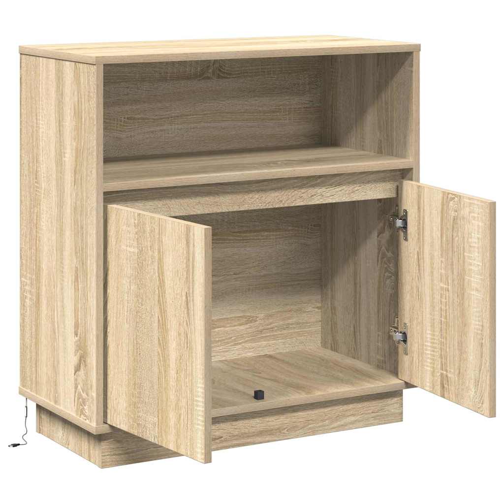 LED Sideboard Sonoma Eiken 71 x 34,5 x 75 cm Bewerkt hout