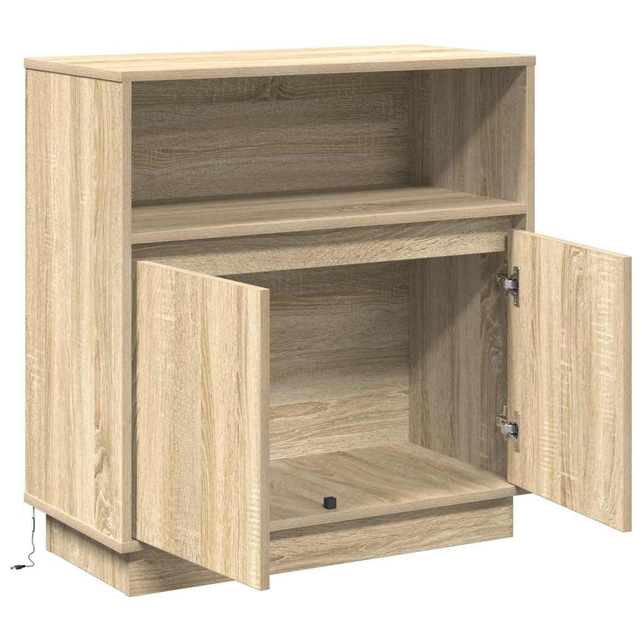LED Sideboard Sonoma Eiken 71 x 34,5 x 75 cm Bewerkt hout