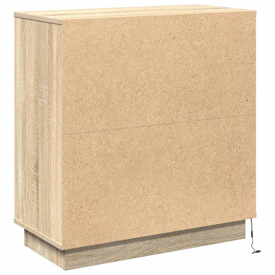 LED Sideboard Sonoma Eiken 71 x 34,5 x 75 cm Bewerkt hout