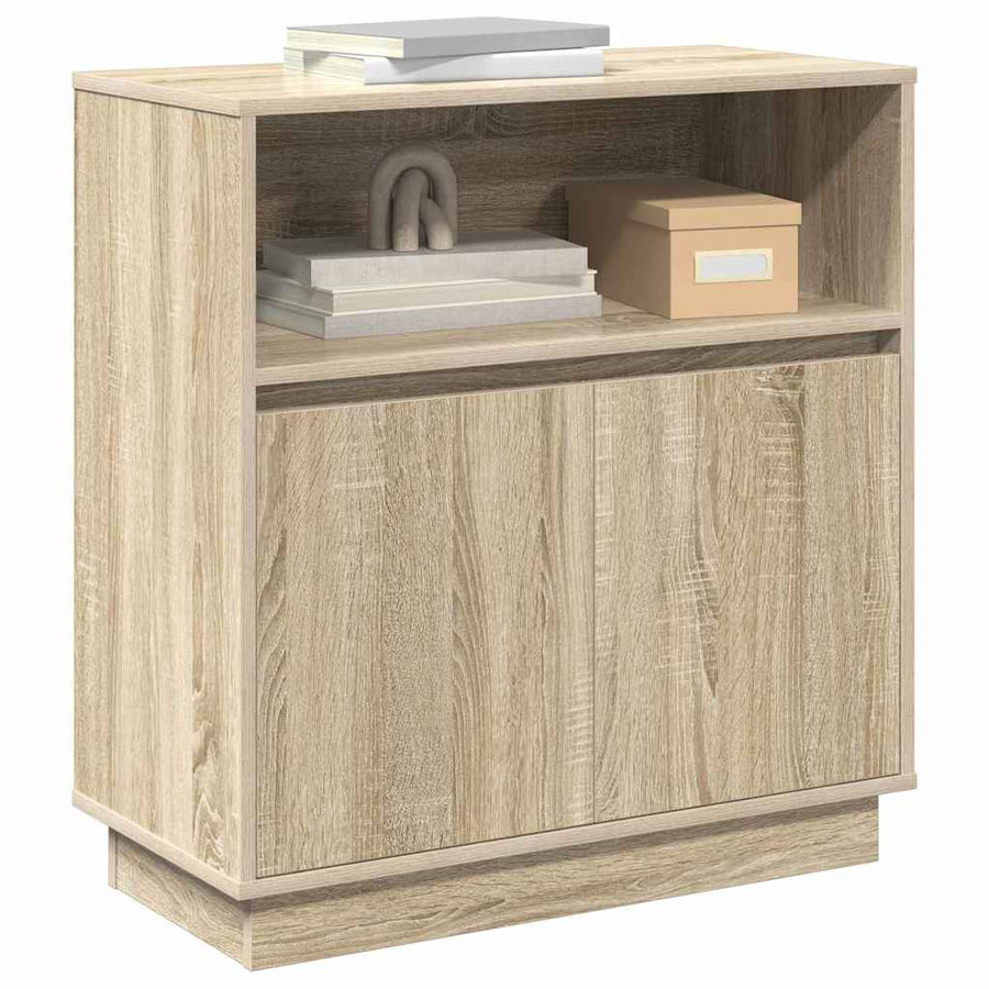 LED Sideboard Sonoma Eiken 71 x 34,5 x 75 cm Bewerkt hout