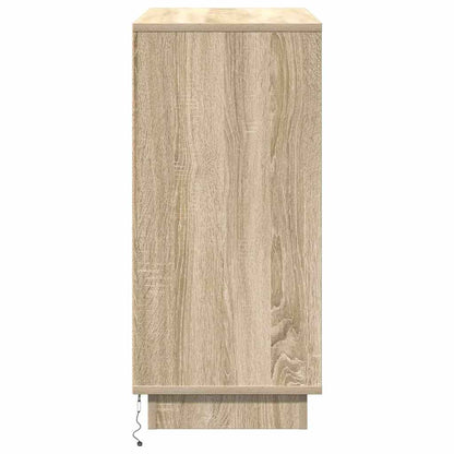 LED Sideboard Sonoma Eiken 71 x 34,5 x 75 cm Bewerkt hout