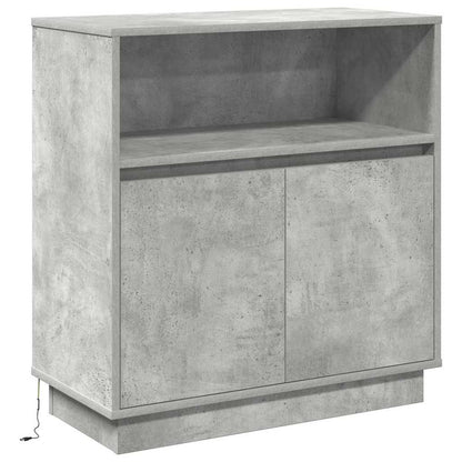 LED Sideboard Betongrijs 71 x 34,5 x 75 cm Bewerkt hout