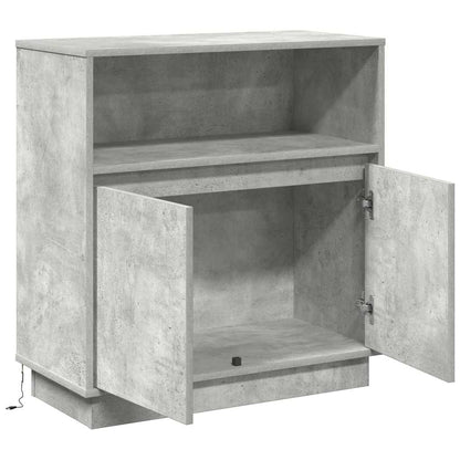 LED Sideboard Betongrijs 71 x 34,5 x 75 cm Bewerkt hout