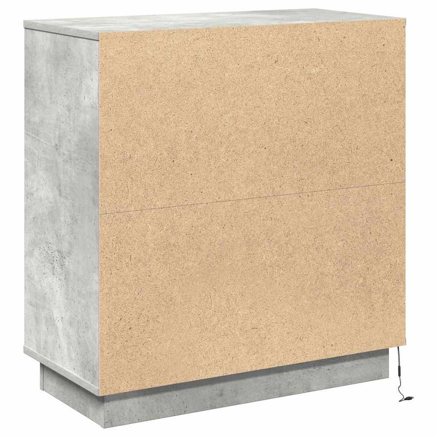LED Sideboard Betongrijs 71 x 34,5 x 75 cm Bewerkt hout