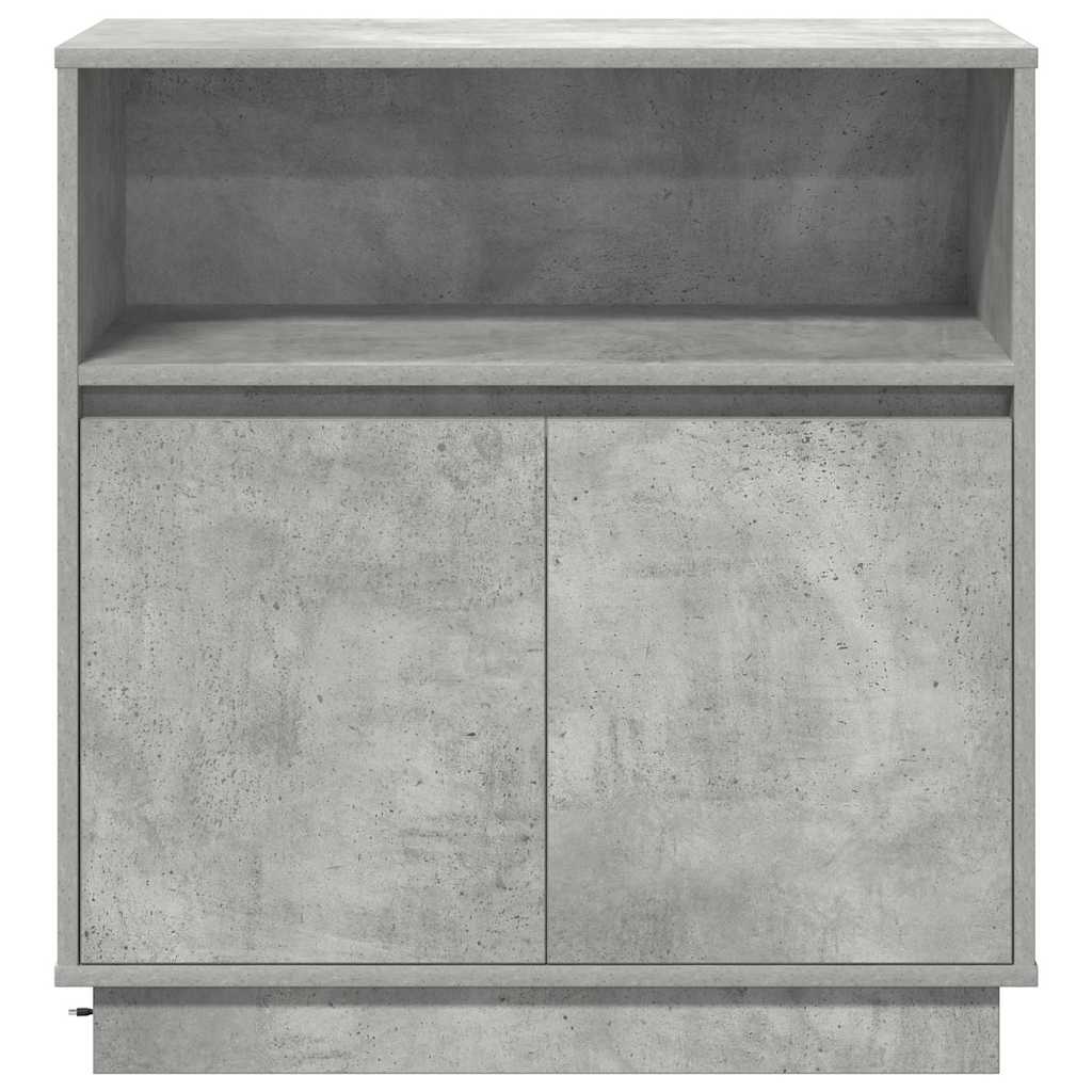 LED Sideboard Betongrijs 71 x 34,5 x 75 cm Bewerkt hout