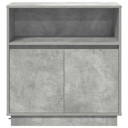 LED Sideboard Betongrijs 71 x 34,5 x 75 cm Bewerkt hout