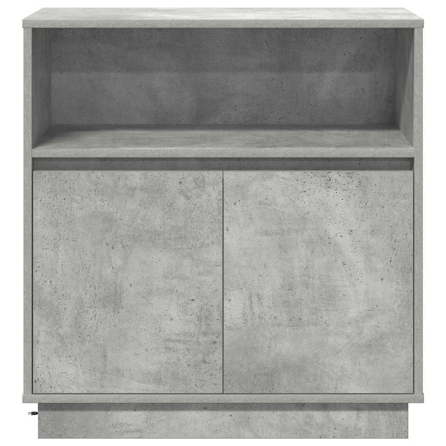 LED Sideboard Betongrijs 71 x 34,5 x 75 cm Bewerkt hout