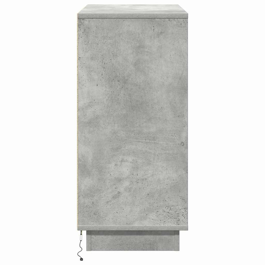 LED Sideboard Betongrijs 71 x 34,5 x 75 cm Bewerkt hout