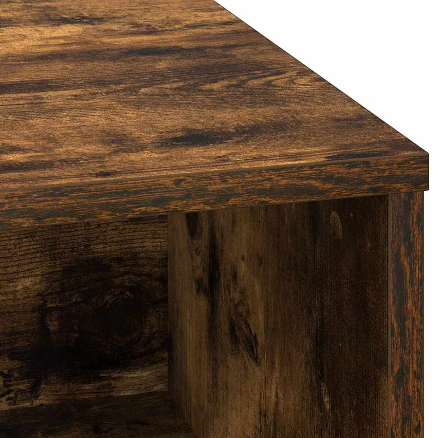 LED Sideboard Gerookt eiken 71 x 34,5 x 75 cm Bewerkt hout