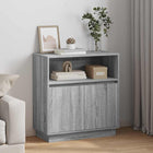LED Sideboard Grey Sonoma 71 x 34.5 x 75 cm Engineered Wood
