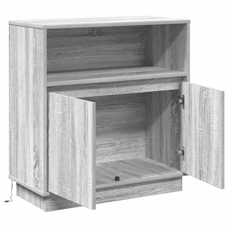 LED Sideboard Grijs Sonoma 71 x 34,5 x 75 cm Bewerkt hout