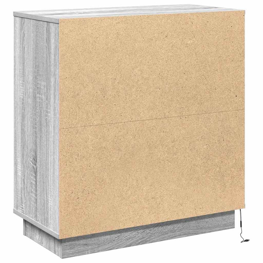 LED Sideboard Grijs Sonoma 71 x 34,5 x 75 cm Bewerkt hout
