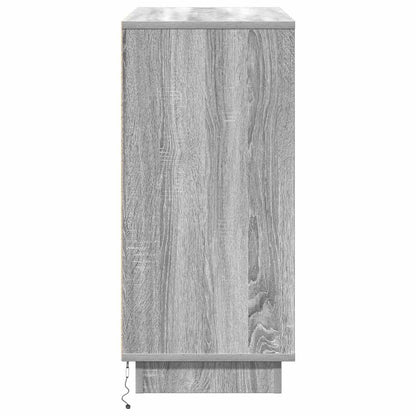 LED Sideboard Grijs Sonoma 71 x 34,5 x 75 cm Bewerkt hout