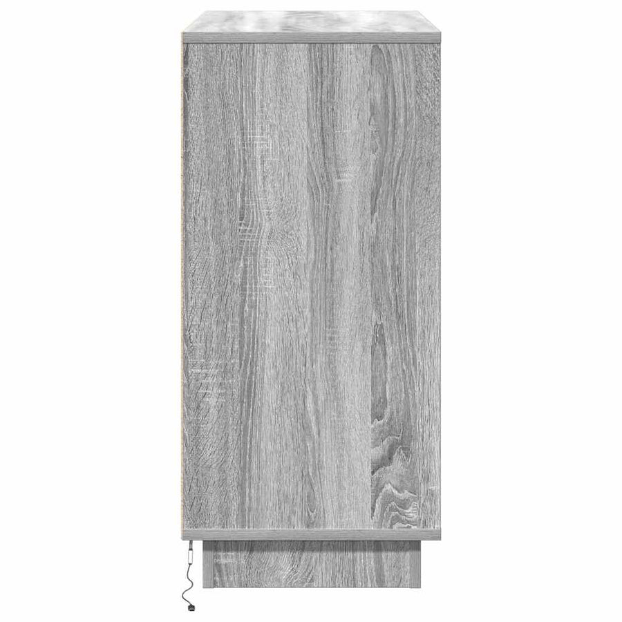 LED Sideboard Grijs Sonoma 71 x 34,5 x 75 cm Bewerkt hout