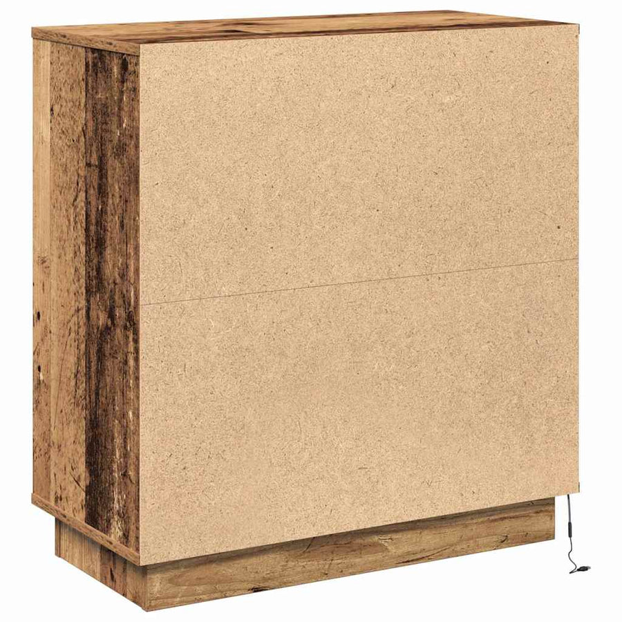 LED Sideboard Oudhout 71 x 34,5 x 75 cm Bewerkt hout