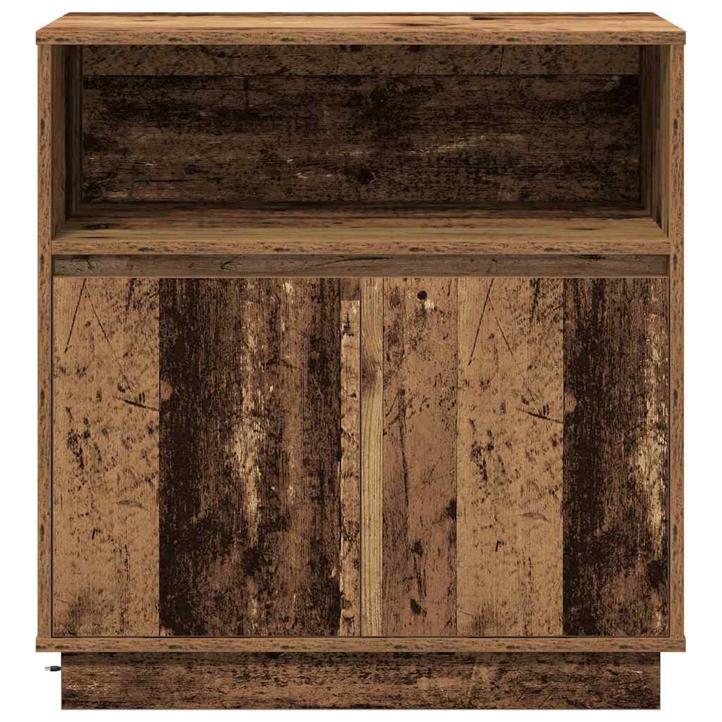 LED Sideboard Oudhout 71 x 34,5 x 75 cm Bewerkt hout
