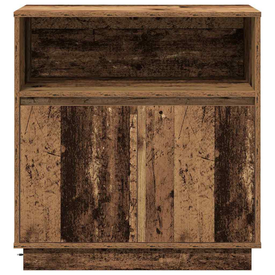 LED Sideboard Oudhout 71 x 34,5 x 75 cm Bewerkt hout