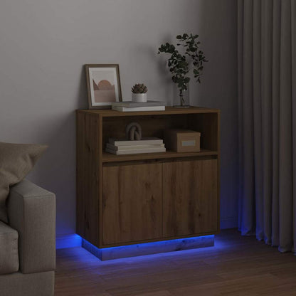 LED Sideboard Artisan Eiken 71 x 34,5 x 75 cm Bewerkt hout