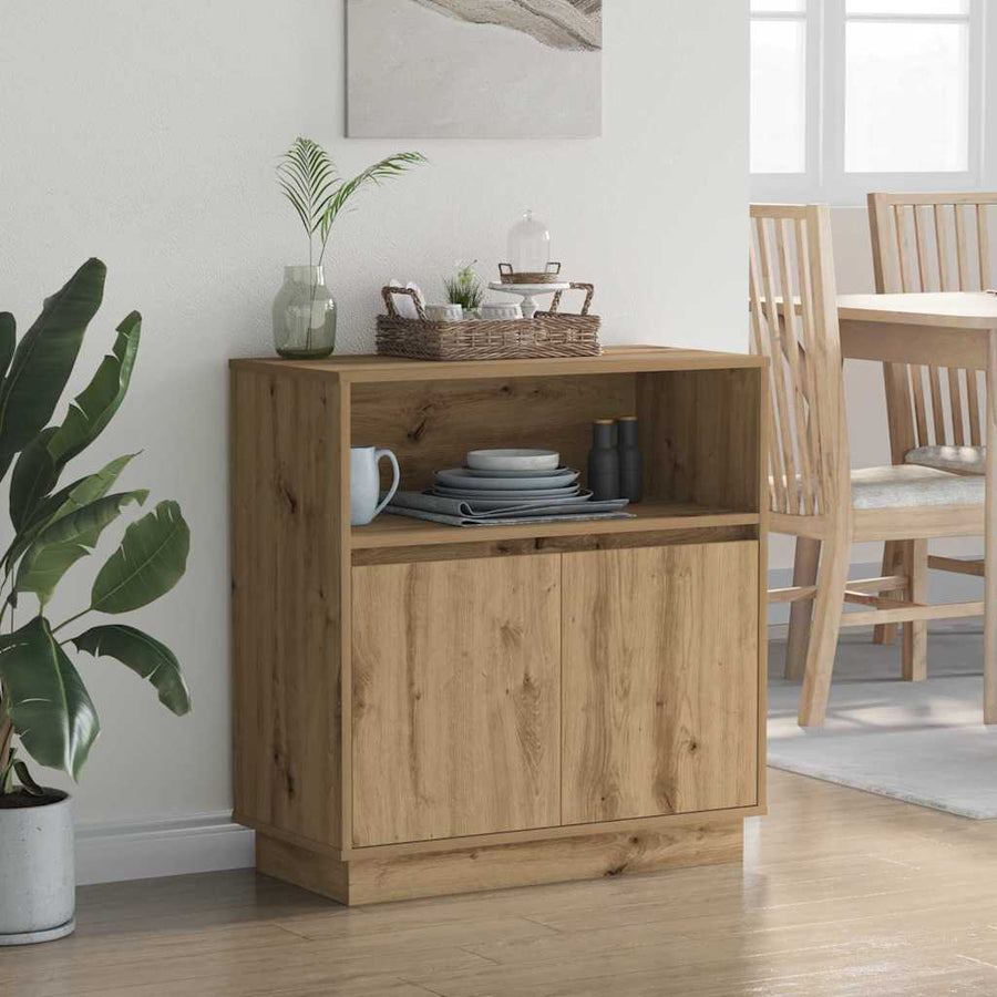 LED Sideboard Artisan Eiken 71 x 34,5 x 75 cm Bewerkt hout