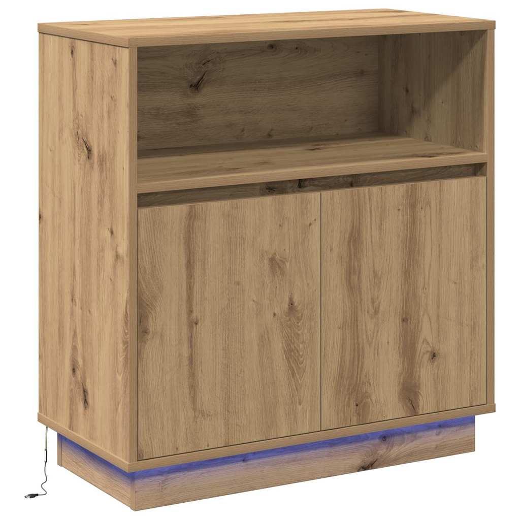 LED Sideboard Artisan Eiken 71 x 34,5 x 75 cm Bewerkt hout