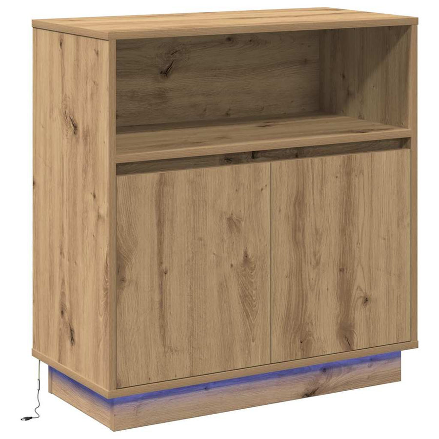 LED Sideboard Artisan Eiken 71 x 34,5 x 75 cm Bewerkt hout