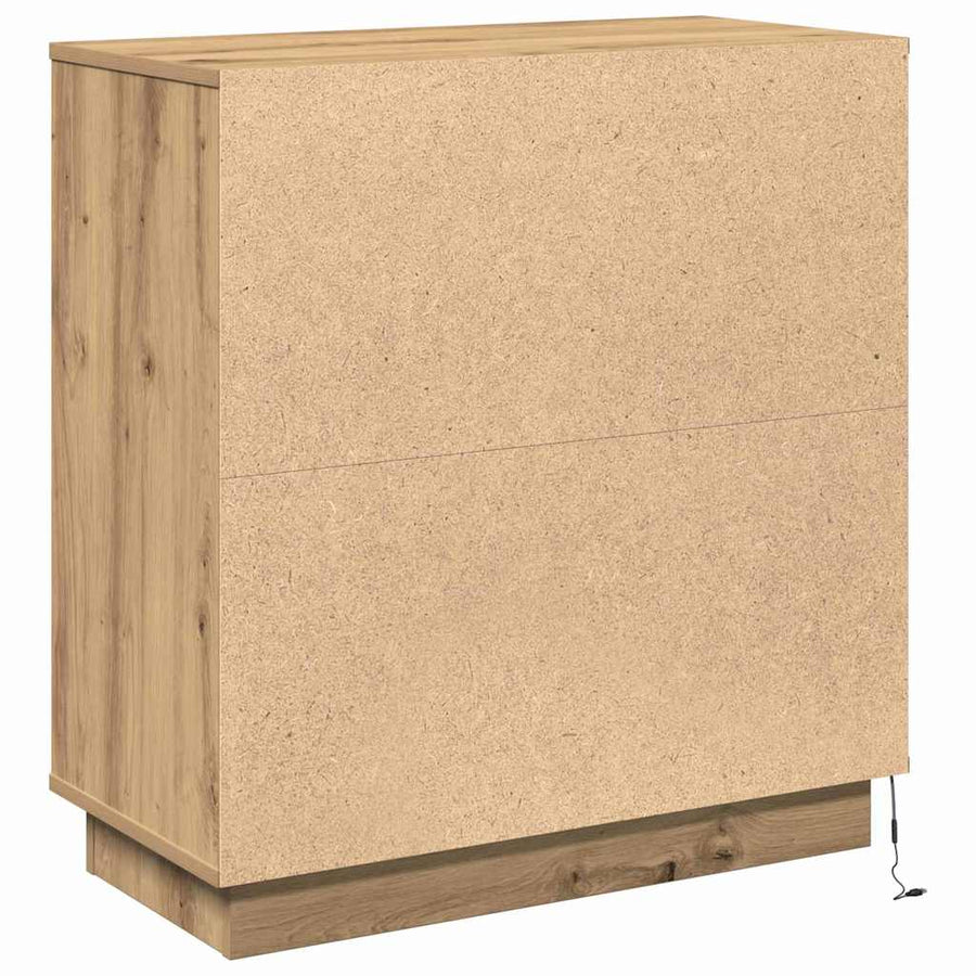 LED Sideboard Artisan Eiken 71 x 34,5 x 75 cm Bewerkt hout