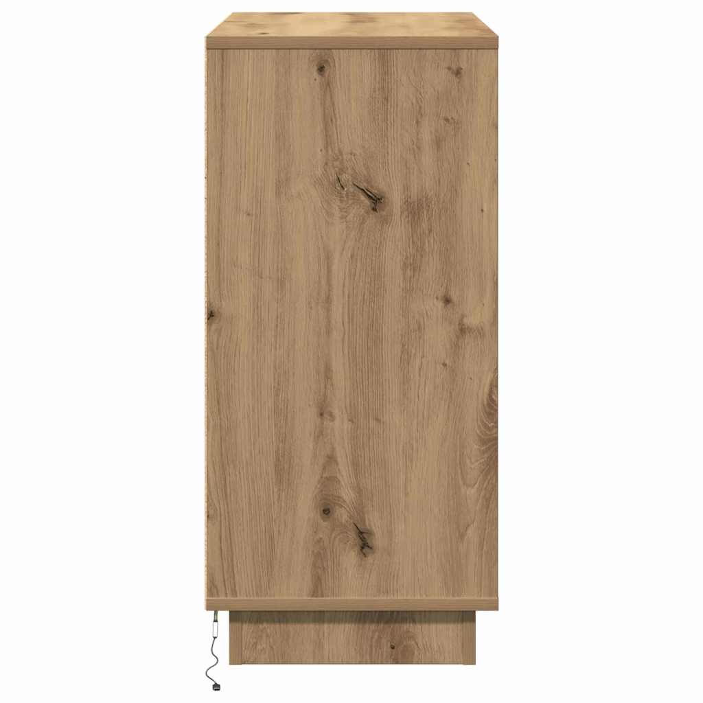 LED Sideboard Artisan Eiken 71 x 34,5 x 75 cm Bewerkt hout