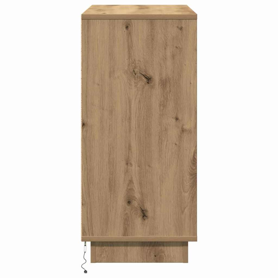 LED Sideboard Artisan Eiken 71 x 34,5 x 75 cm Bewerkt hout