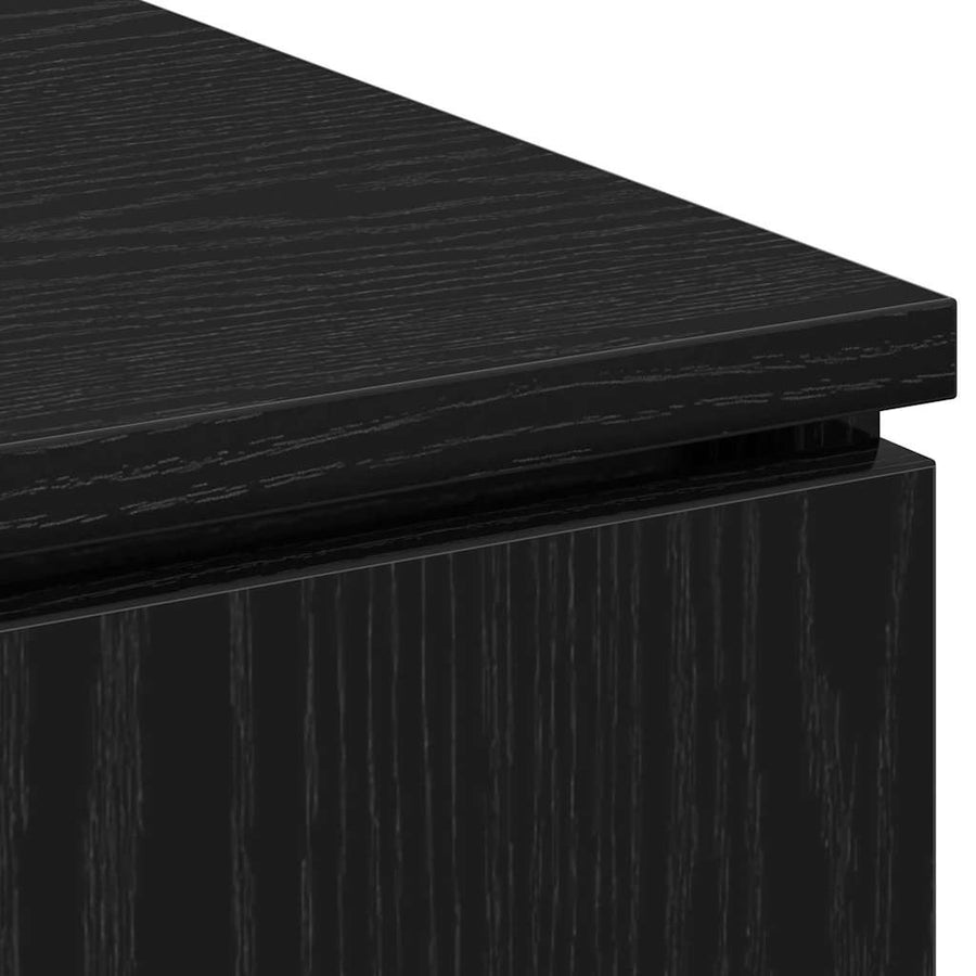 TV-kast Zwart Eiken 100 x 38 x 49 cm Bewerkt hout