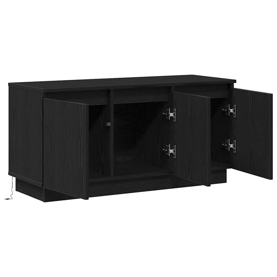 TV-kast Zwart Eiken 100 x 38 x 49 cm Bewerkt hout