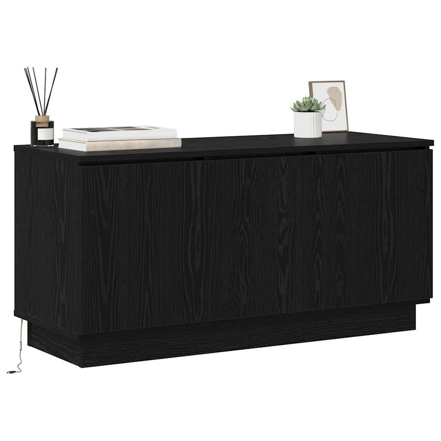 TV-kast Zwart Eiken 100 x 38 x 49 cm Bewerkt hout