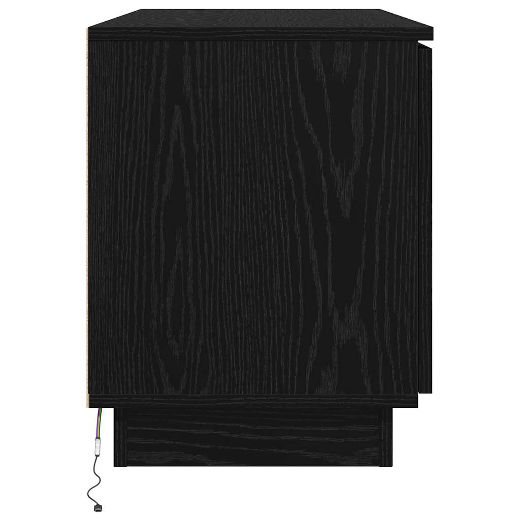 TV-kast Zwart Eiken 100 x 38 x 49 cm Bewerkt hout