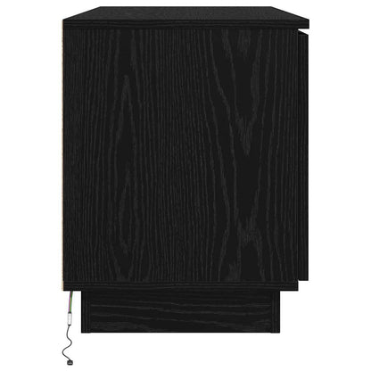 TV-kast Zwart Eiken 100 x 38 x 49 cm Bewerkt hout